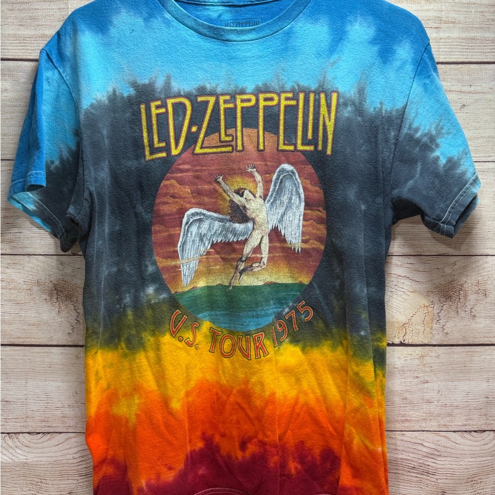 Led Zeppelin Tie-Dye US 1975 Tour Shirt Men’s Sz Med